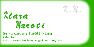 klara maroti business card